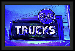 Photo Of An Old Gmc Trucks Sign - Framed Print