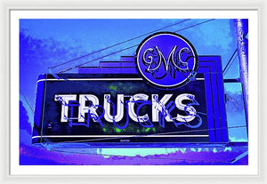 Photo Of An Old Gmc Trucks Sign - Framed Print