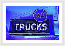 Load image into Gallery viewer, Photo Of An Old Gmc Trucks Sign - Framed Print