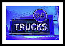 Load image into Gallery viewer, Photo Of An Old Gmc Trucks Sign - Framed Print