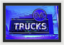 Load image into Gallery viewer, Photo Of An Old Gmc Trucks Sign - Framed Print