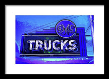 Load image into Gallery viewer, Photo Of An Old Gmc Trucks Sign - Framed Print