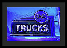 Load image into Gallery viewer, Photo Of An Old Gmc Trucks Sign - Framed Print