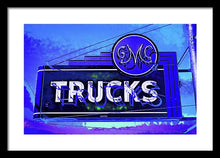 Load image into Gallery viewer, Photo Of An Old Gmc Trucks Sign - Framed Print