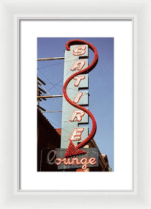 Photo Of An Old Lounge Sign - Framed Print