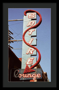 Photo Of An Old Lounge Sign - Framed Print