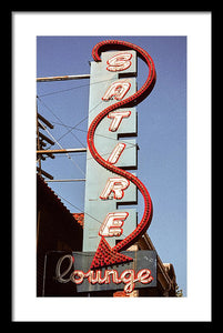 Photo Of An Old Lounge Sign - Framed Print