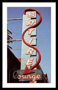 Photo Of An Old Lounge Sign - Framed Print