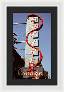 Photo Of An Old Lounge Sign - Framed Print