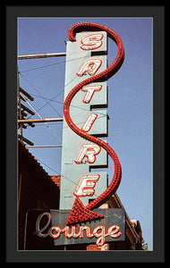 Photo Of An Old Lounge Sign - Framed Print