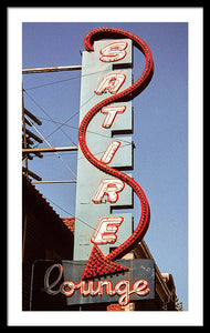 Photo Of An Old Lounge Sign - Framed Print