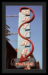 Photo Of An Old Lounge Sign - Framed Print