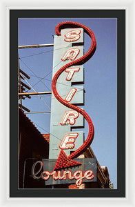 Photo Of An Old Lounge Sign - Framed Print