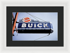 Photo Of An Old, Vintage Buick Sign - Framed Print