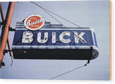 Photo Of An Old, Vintage Buick Sign - Wood Print