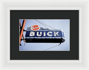 Photo Of An Old, Vintage Buick Sign - Framed Print