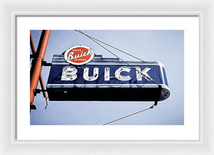 Photo Of An Old, Vintage Buick Sign - Framed Print