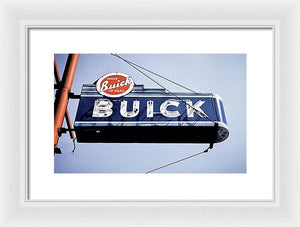 Photo Of An Old, Vintage Buick Sign - Framed Print