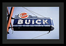 Load image into Gallery viewer, Photo Of An Old, Vintage Buick Sign - Framed Print