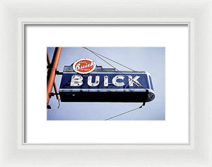 Photo Of An Old, Vintage Buick Sign - Framed Print