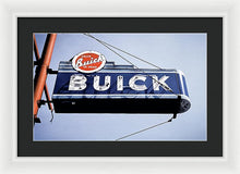 Load image into Gallery viewer, Photo Of An Old, Vintage Buick Sign - Framed Print