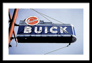 Photo Of An Old, Vintage Buick Sign - Framed Print