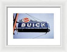 Load image into Gallery viewer, Photo Of An Old, Vintage Buick Sign - Framed Print