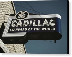 Photo Of An Old, Vintage Cadillac Sign - Canvas Print