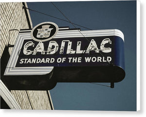 Photo Of An Old, Vintage Cadillac Sign - Canvas Print