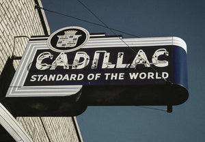 Photo Of An Old, Vintage Cadillac Sign - Art Print