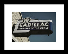 Load image into Gallery viewer, Photo Of An Old, Vintage Cadillac Sign - Framed Print