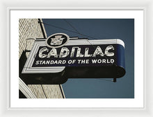 Load image into Gallery viewer, Photo Of An Old, Vintage Cadillac Sign - Framed Print