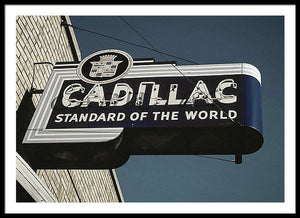 Photo Of An Old, Vintage Cadillac Sign - Framed Print