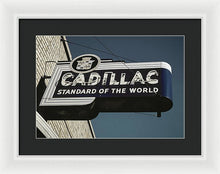 Load image into Gallery viewer, Photo Of An Old, Vintage Cadillac Sign - Framed Print