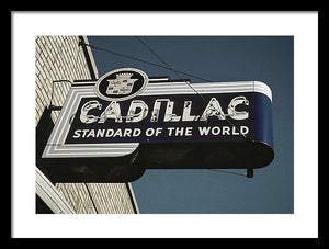 Photo Of An Old, Vintage Cadillac Sign - Framed Print