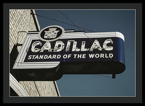 Photo Of An Old, Vintage Cadillac Sign - Framed Print