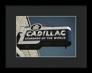 Photo Of An Old, Vintage Cadillac Sign - Framed Print