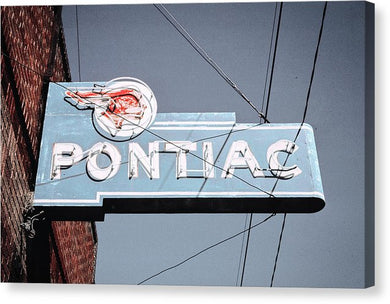 Photo Of An Old, Vintage Pontiac Sign - Canvas Print