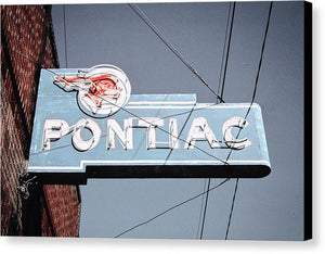 Photo Of An Old, Vintage Pontiac Sign - Canvas Print