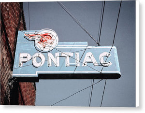 Photo Of An Old, Vintage Pontiac Sign - Canvas Print