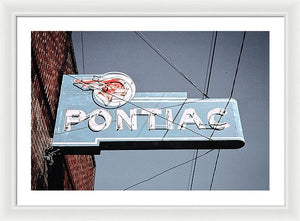 Photo Of An Old, Vintage Pontiac Sign - Framed Print