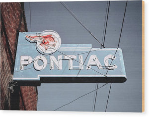 Photo Of An Old, Vintage Pontiac Sign - Wood Print