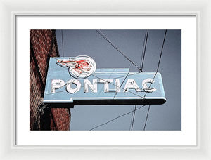 Photo Of An Old, Vintage Pontiac Sign - Framed Print