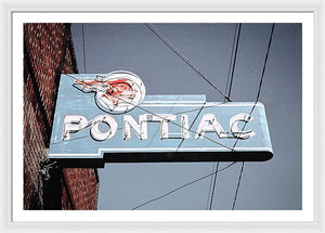 Photo Of An Old, Vintage Pontiac Sign - Framed Print