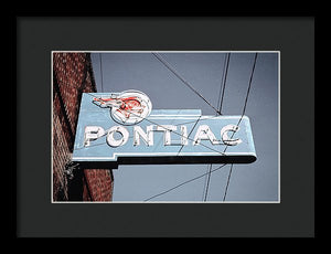 Photo Of An Old, Vintage Pontiac Sign - Framed Print