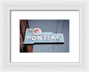 Photo Of An Old, Vintage Pontiac Sign - Framed Print