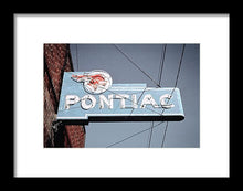 Load image into Gallery viewer, Photo Of An Old, Vintage Pontiac Sign - Framed Print