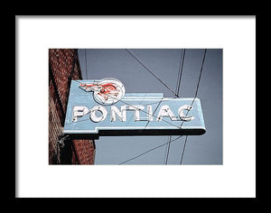 Photo Of An Old, Vintage Pontiac Sign - Framed Print