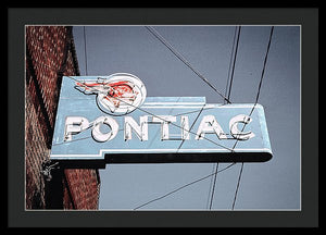 Photo Of An Old, Vintage Pontiac Sign - Framed Print