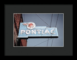 Photo Of An Old, Vintage Pontiac Sign - Framed Print